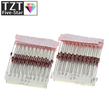 Tzt 1w (3v a 33v) 250 pces 25 valores 1w zener diodo sortido jogo sortimento conjunto novo