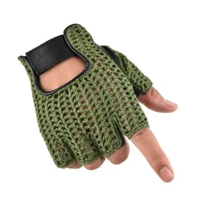 

Men's Fingerless Gloves Winter Military Army Woolen Mesh Leather Fitness Mittens Bicycle Outdoor Sport Breathable Cycling Gloves
