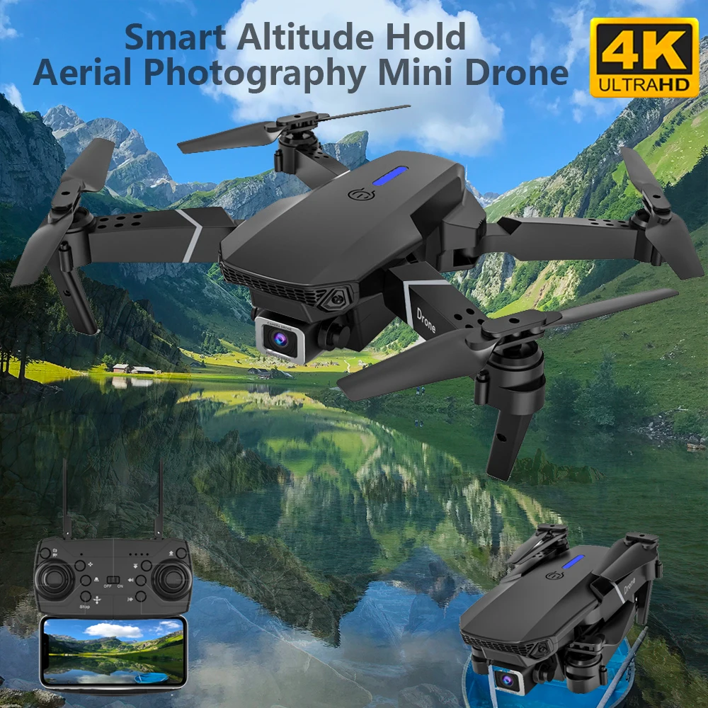 WIFI FPV 헬리콥터 드론, 광각 HD 4K 1080P 카메라, 높이 고정 RC 접이식 쿼드콥터 드론 선물 장난감, 2023 신제품 