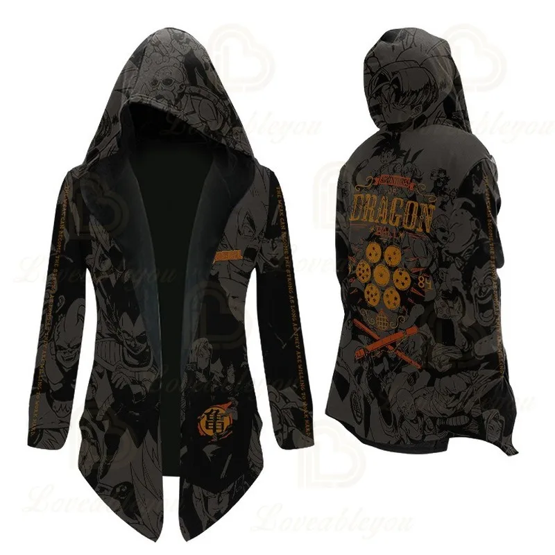 

Dragon Ball&Pokemon Cosplay Jacket Men Women Hooded Cape Coat Demon Slayer Robe Cloak Halloween Costume