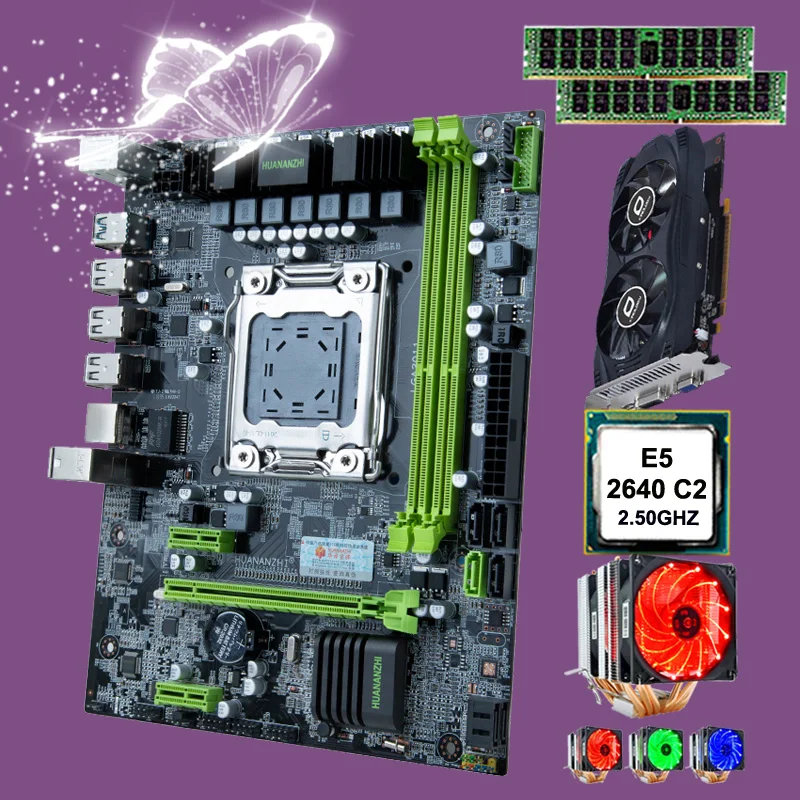 Best Price HUANANZHI X79 6M motherboard discount computer hardware CPU Intel Xeon E5 2640 with cooler RAM 32G(2*16G) DDR3 RECC GTX750TI 2G