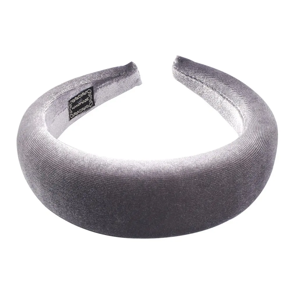 gray F0709 Европейская и американская мода женская головная повязка Золотая Бархатная толстая губка аксессуары для волос темперамент дикая повязка на голову - Цвет: gray