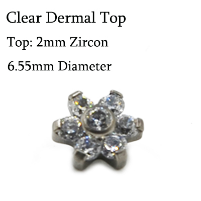Piece 100% Titanium Micro Dermal Anchor Internally Thread Opals Zircon CZ Gem Top Piercing Skin Diver Base Body Jewelry 16G