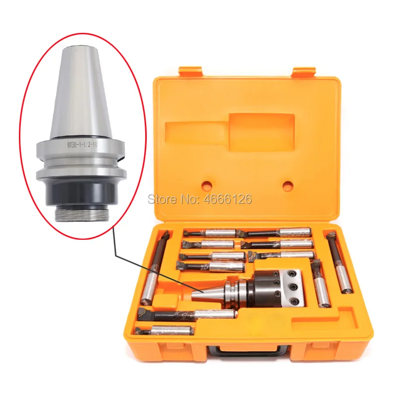 

BT30 boring tool set BT30 taper, BT30-F1-18 75mm boring head, with 1 BT30 shank, 12 18mm masts, 3 wrenches, hoe set