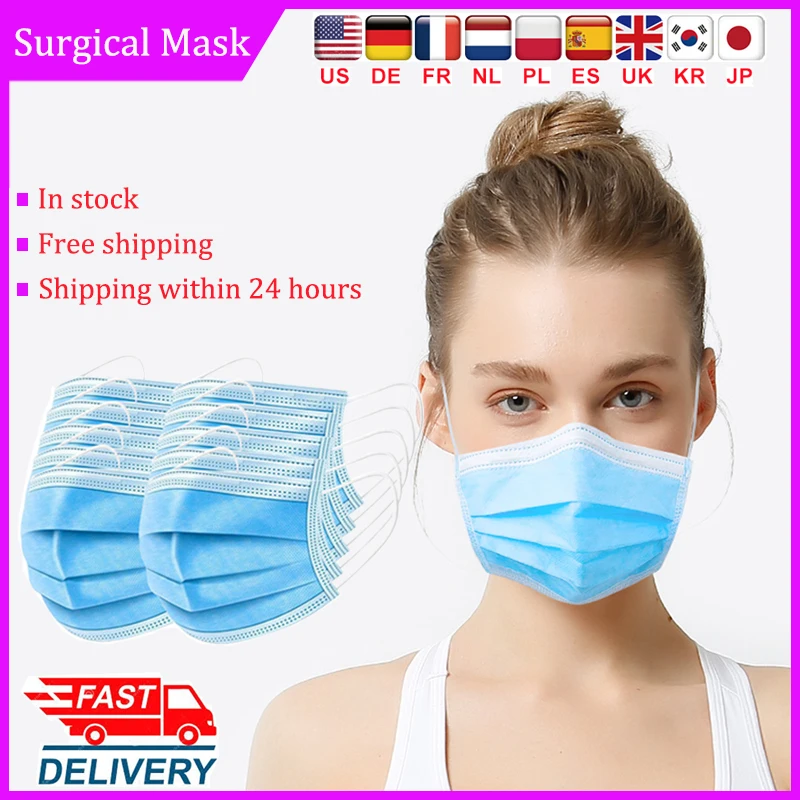Disposable Medical Mask Non Wove 3 Layer Ply