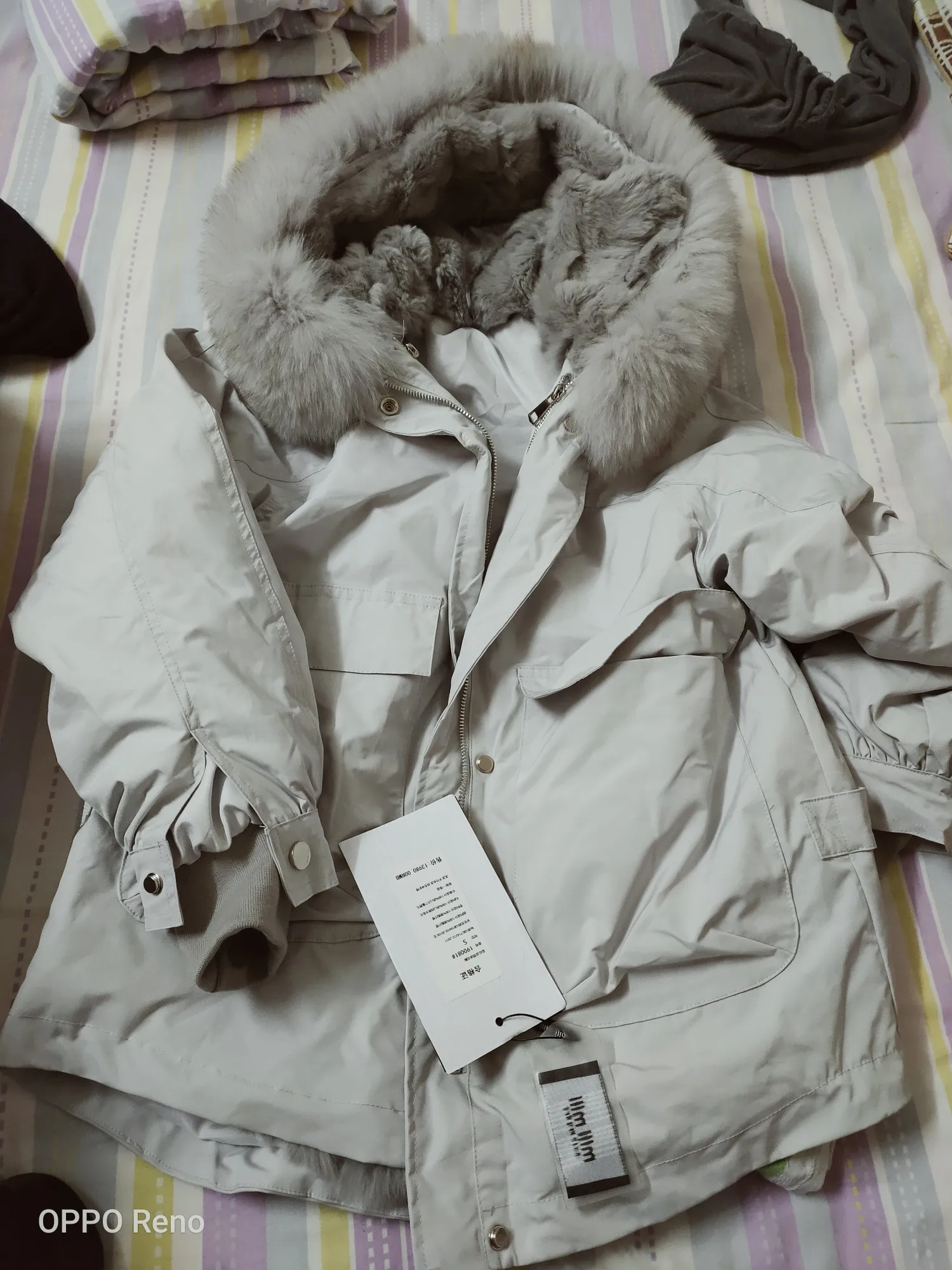 Съемная подкладка из натурального кроличьего меха, два предмета, толстое теплое пуховое пальто, зимнее женское пальто большого размера с натуральным мехом, теплое пуховое пальто с капюшоном, s F876