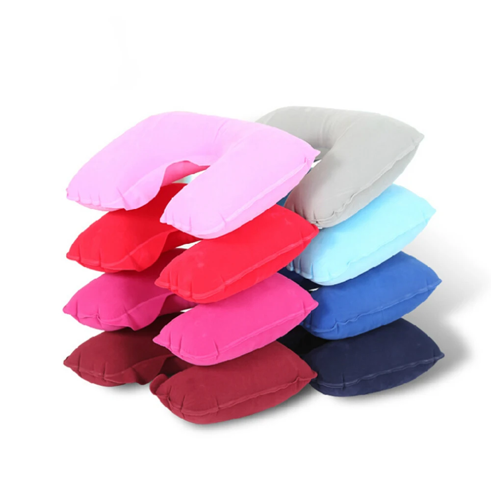 U Shaped Neck Pillow Inflatable Cushion for Travel with Airplane Train Car