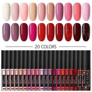 

LILYCUTE 60/40Pcs Color Gel Polish 100 Colors Semi Permanent Long Lasting UV Led Gel Nail Varnish Soak Off Nail Gel Polish