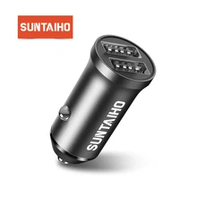 Suntaiho Mini 12-24 в двойной usb порт автомобильное зарядное устройство Быстрая зарядка мобильного телефона автомобильное зарядное устройство для Iphone 7 7 plus SE для samsung S6 S5