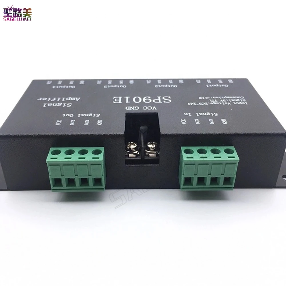 SP901E светодиодный контроллер SPI DC5V-24V светодиодный Усилитель сигнала 4CH группа усилитель для dmx512 светодиодный модуль WS2812 2811