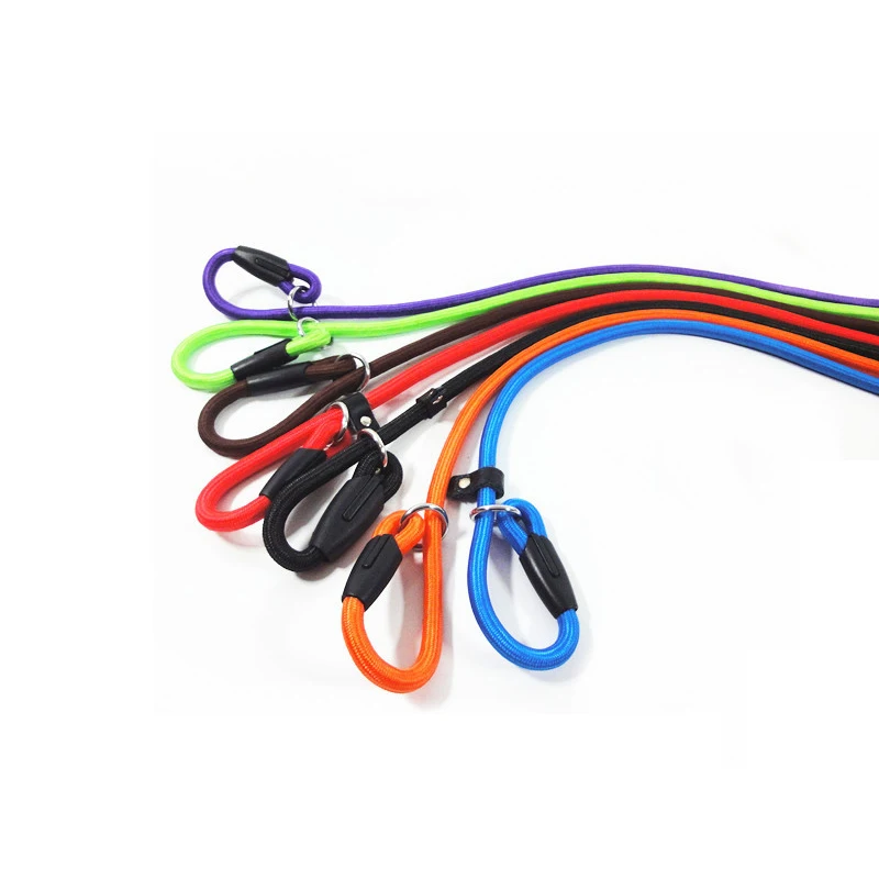 

Dog professional training nylon Leash Pet products P Leash Dogs Training dog nylon braided P chain Pet Leash Collar