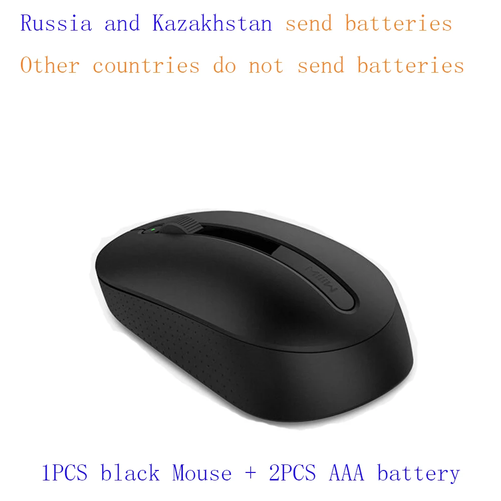 black Xiaomi mijia miwu Wireless Mouse 1000dpi 2.4Ghz Optical Mouse Mini Portable Mouse For Macbook Mi Notebook Laptop Computer Mou - Цвет: black
