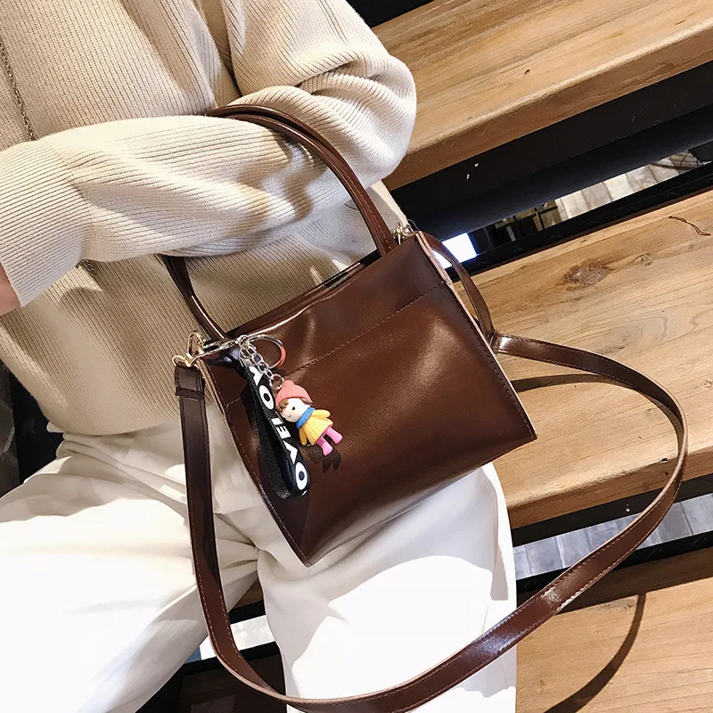 

Bag 2017 New Style Korean-style Simple Versatile Fashion Cartoon Pendant Shoulder Oblique Hand Square Sling Bag WOMEN'S Bag Fash