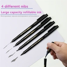 Com tinta caligrafia caneta conjunto fino forro ponta média escova canetas para assinatura desenho mão lettering escola álbum arte suprimentos