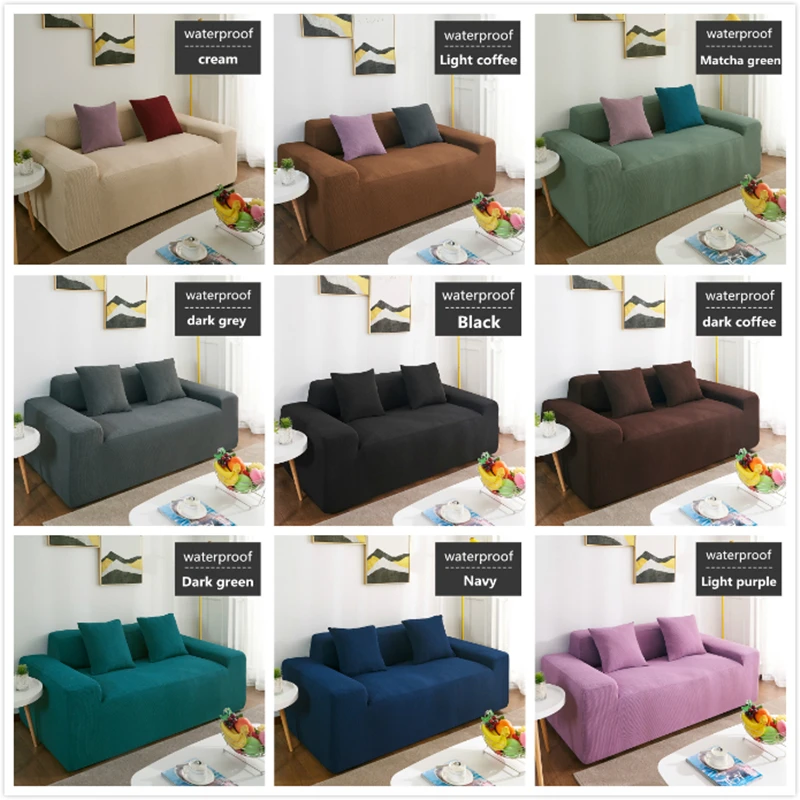 

Universal Elastic All-inclusive Fluff Waterproof Sofa Cover Couch Case Sectional Sofa Protector Solid Color Armrest Covers