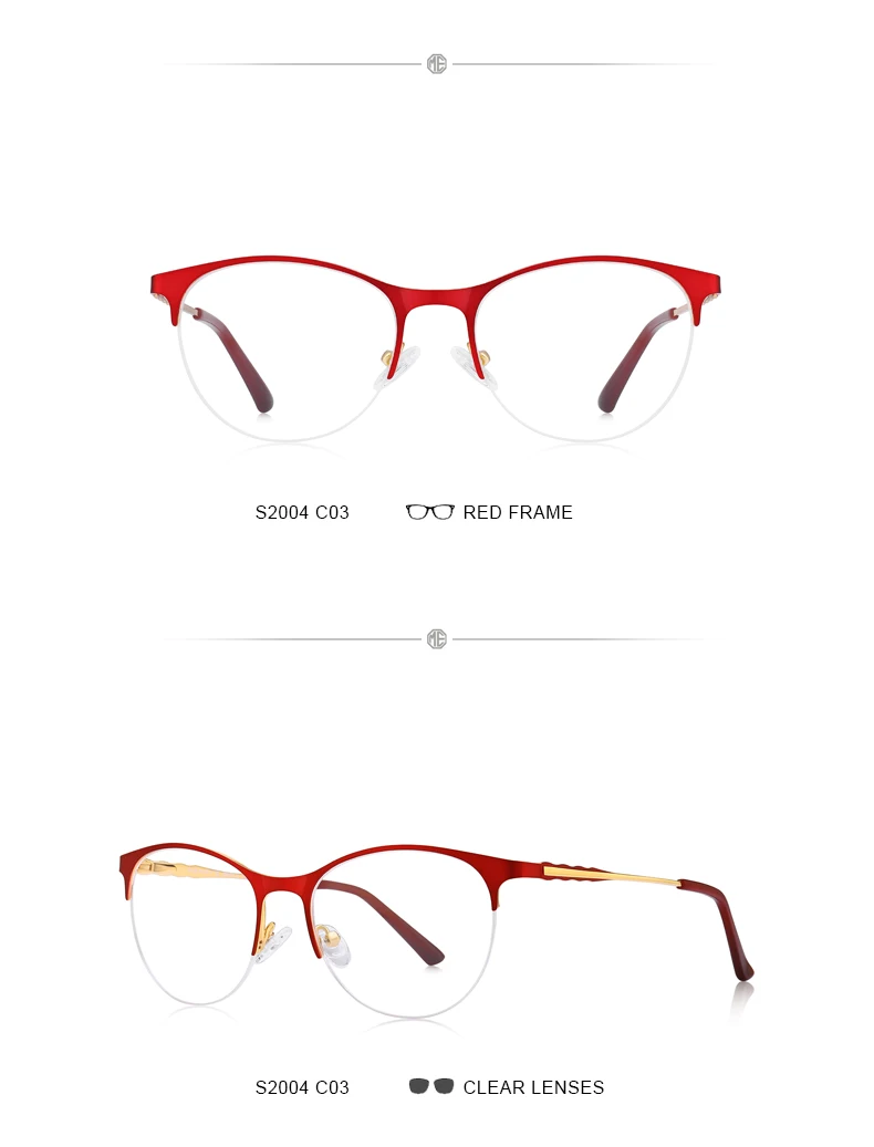 MERRY'S Women Fashion Trending Cat Eye Glasses Half Frame Ladies Eyewear Myopia Prescription Optical Eyeglasses S2004