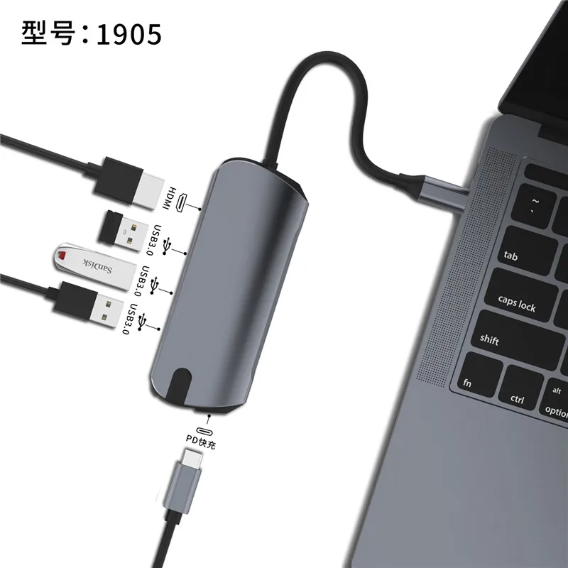 5 in 1 HDMI HUB Basix USB-C концентратор типа C концентратор к USB 3,0 Thunderbolt 3 HDMI RJ45 адаптер для MacBook Pro samsung Galaxy S9 S10 USB C концентратор - Цвет: 5 in 1 HDMI HUB