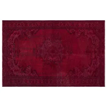 

Handmade Red Vintage Overdyed Turkish Area Rug 147x233 Cm-4'10''X7'8''