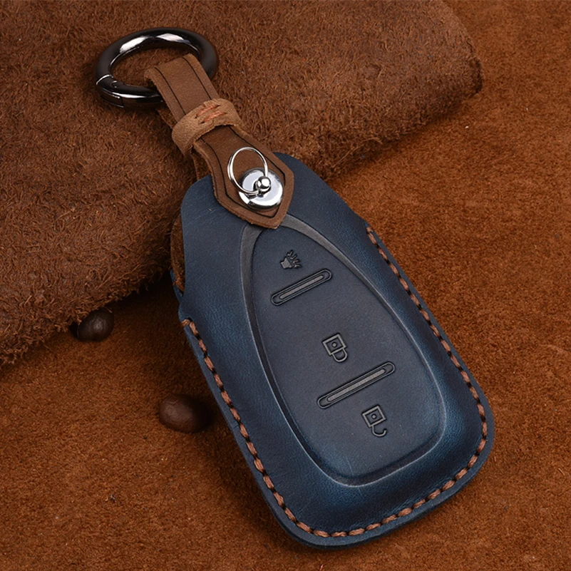 Genuine Leather Smart Key Fob Case For Chevy Camaro Malibu Cruze Spark Volt Bolt | Автомобили и мотоциклы