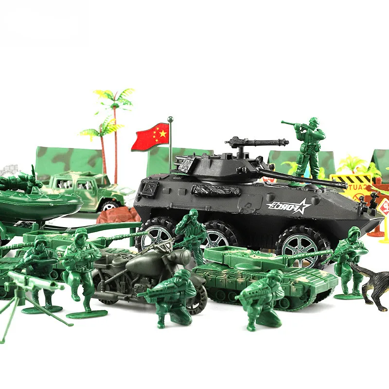 Пластиковая игровая фигурка военного Модель игрушки военные аксессуары Костюм армейские фигурки линкор Танк бункер модные игрушки для детей подарок