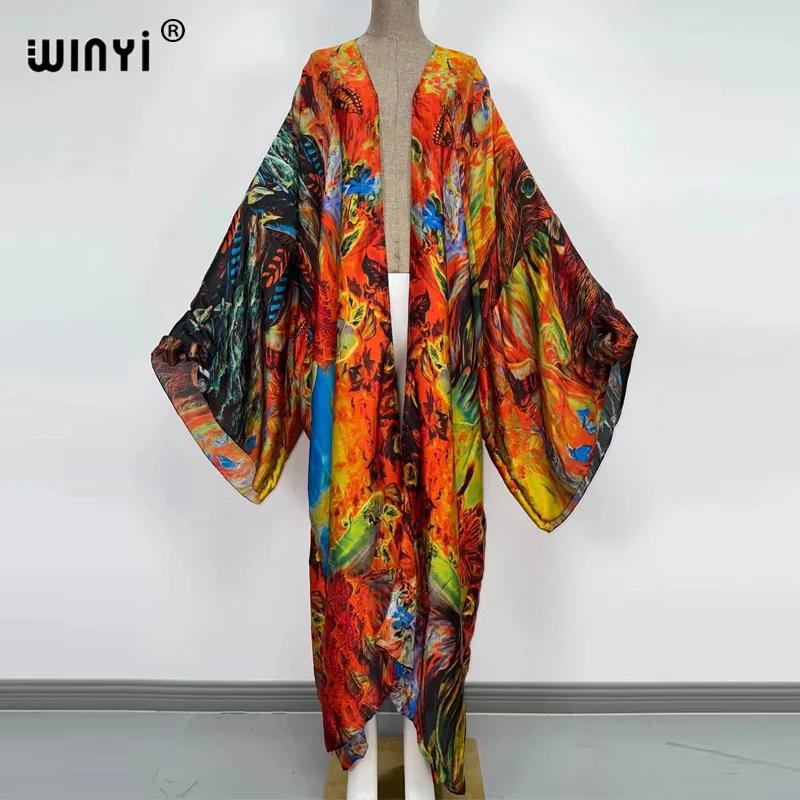 Europe WINYI new tunic bikini sweet lady pink boho Cardigan stitch Cocktail sexcy Boho Maxi Holiday Batwing Sleeve KIMONO mujer womens bathing suit cover up Cover-Ups