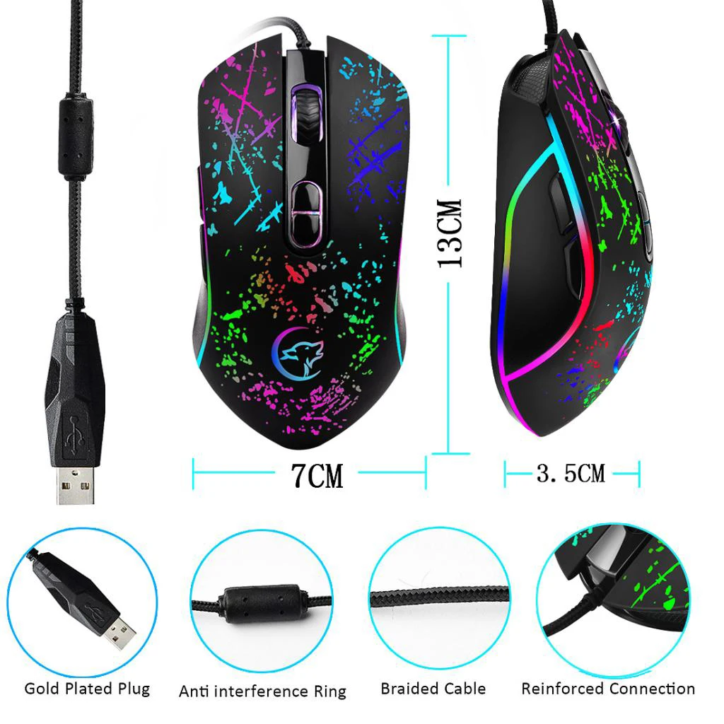 Mechanical Game Mouse Mice 8 Button USB Wired Gaming Home Office Optoelectronic Mice For PC Desktop Laptop Computer Mouse