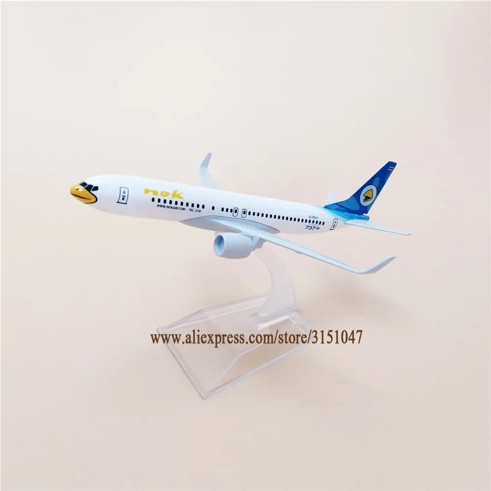 Модель самолета 16 см из металлического сплава белая авиакомпании Thai NOK Боинг 737 B737