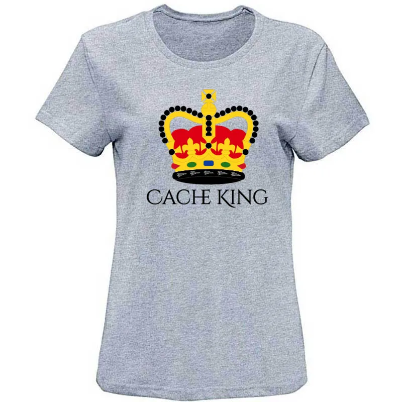 Graphic Cache King Fun Geocaching Treasure Hunter Men T Shirt Cotton Short-Sleeve Kawaii T-Shirt Adult Size S-3xl Tee Top | Мужская