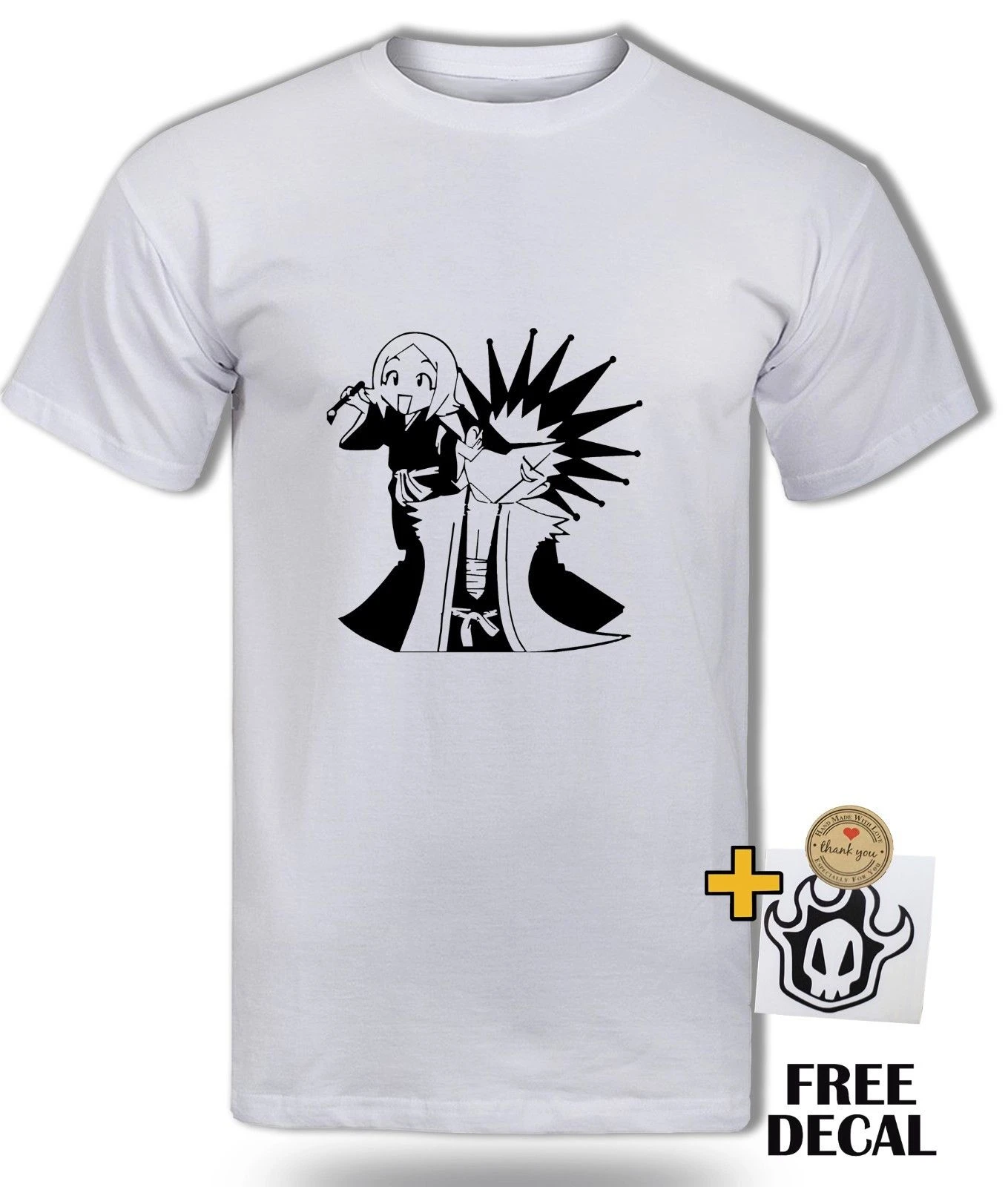 Chibi Zaraki Kenpachi Yachiru T shirt Funny Cute Bleach Anime Gift Tee