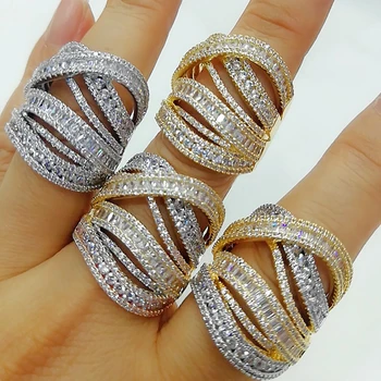 

GODKI Luxury Bold Baguette T Cut Statement Rings with Zirconia 2020 Finger Rings For Women Weddings Jewelry bijourx