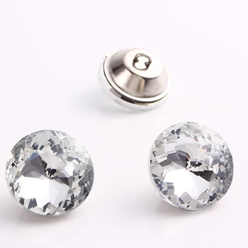 

(Pack of 10000pcs) 18mm 16mm Shank Crystal Buttons with Loop, Glass Button with Nail for Headboard Soft Sofa Upholstery Decor