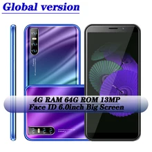Czterordzeniowy 7A 5MP + 13MP 6.0 cal wersja globalna 3G wifi 4G RAM 64G ROM smartfonów telefonów komórkowych z systemem android face ID odblokowany celulars