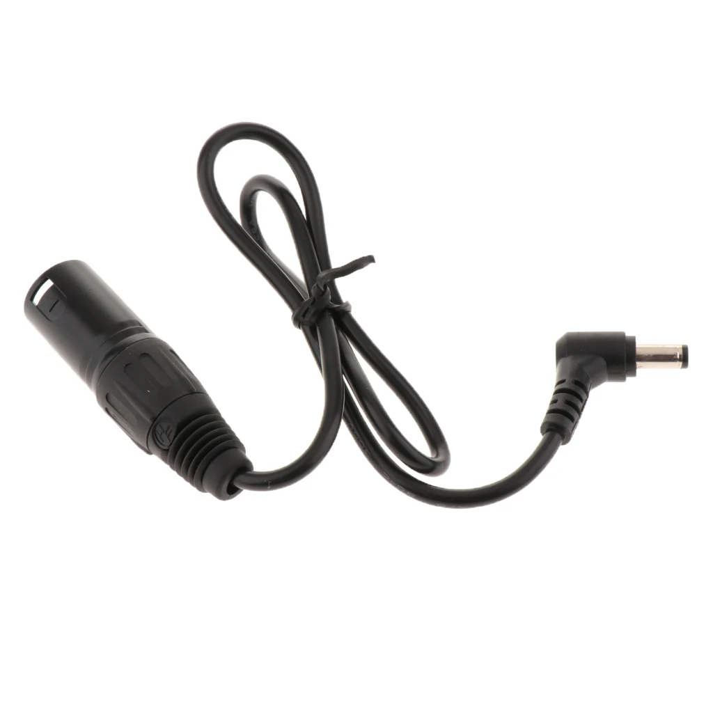 DC5.5mm x 2.1mm Male Plug to 4 Pins XLR Male Connector DC Power Adapter Cable Wire - 60cm Length