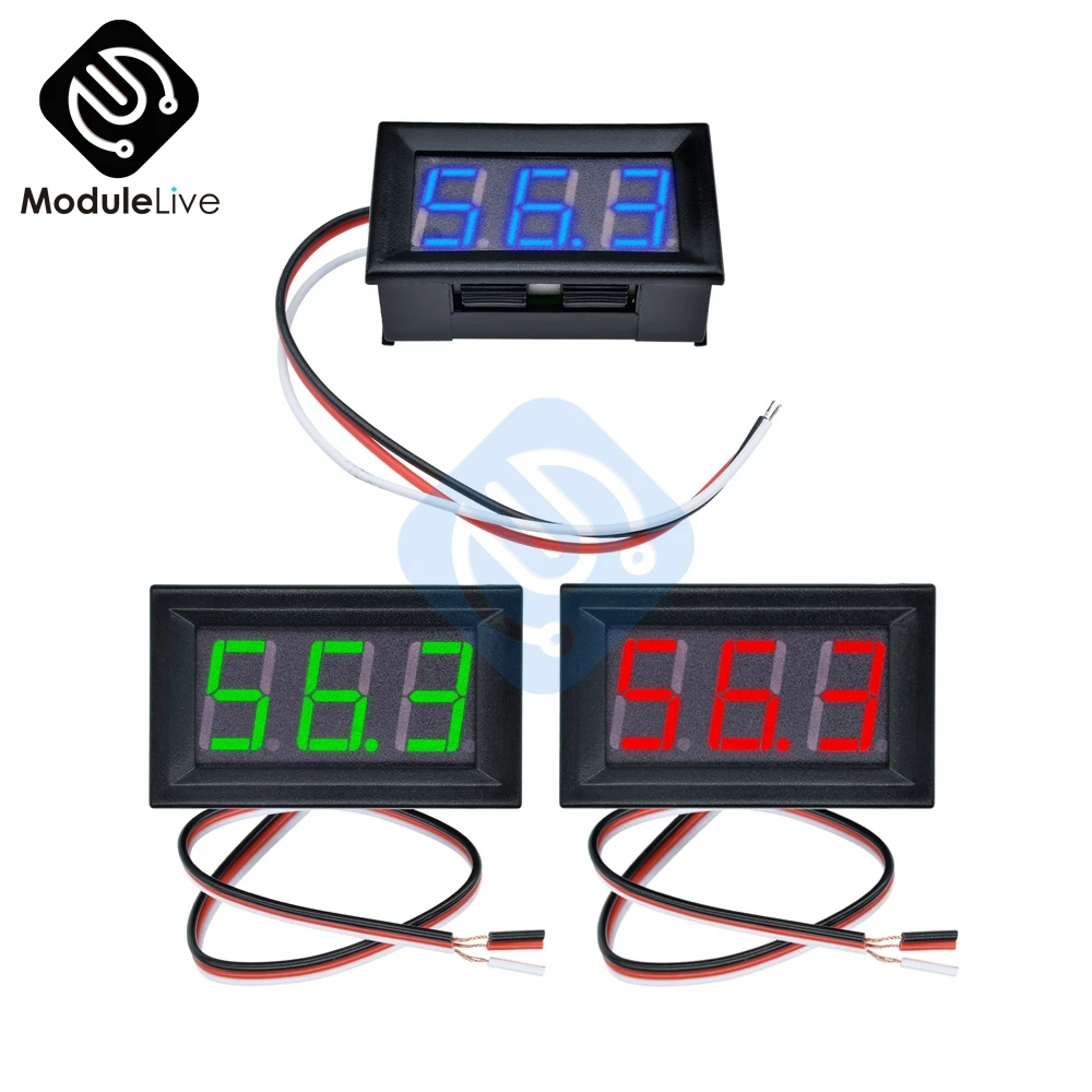 Mini LED Mini Voltmeter Voltage Display panelmeter DC 0-100V Voltage Meter DE
