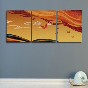 

Abstract Cartoon Cuadros Corridor Aisle Canvas Painting Wall Picture for Living Room Bedroom Decoration Wall Art 3 piece