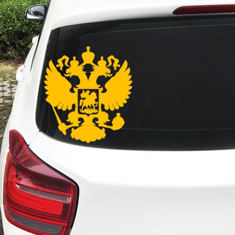 [4x] 3cm x 8cm Russian Flag Coat of Arms Sticker