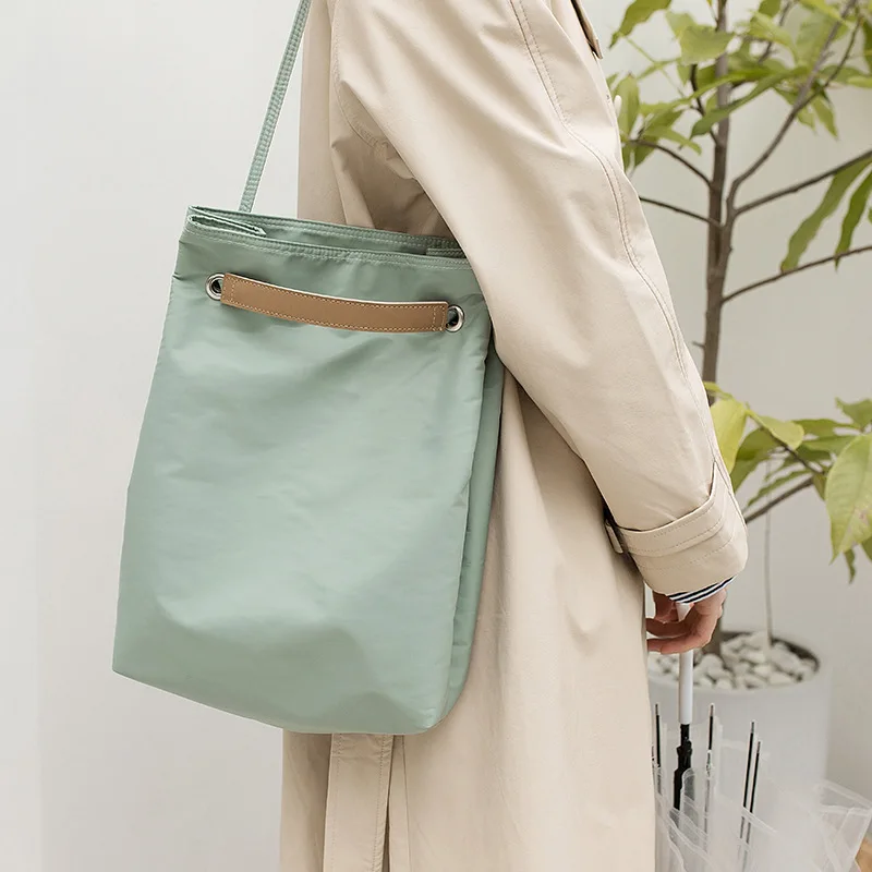 H. K. Хранение корейский стиль хипстер сплошной цвет двойного назначения Нейлоновая Сумочка Повседневная ткань Оксфорд водонепроницаемая сумка на одно плечо