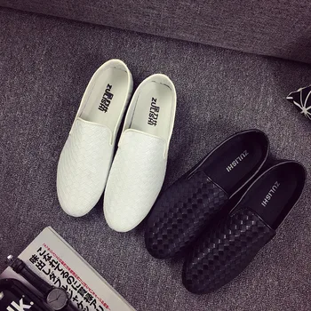 

Moccasins Mens Slip On Loafers Weaving Soft Leather Shoes Breathable Lightweight Lazy Driving Shoes Casual Flat Loafer Designers
