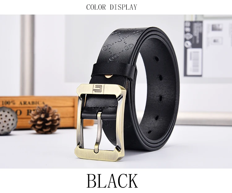 Aoluolan Brand Belt Genuine Leather Designer Luxury High Quality pin Buckle Mens Belts For Luxury Jeans Cow Strap snap belt