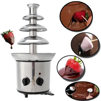 

4-layer Chocolate Fountain Machine European Standard 220V Stainless Steel Mini Chocolate Waterfall Machine With English Manual