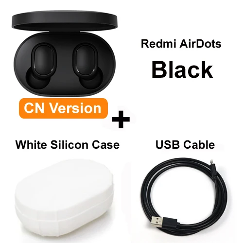 Xiaomi mi Red mi AirDots TWS Bluetooth наушники настоящая Беспроводная bluetooth 5,0 гарнитура DSP активное шумоподавление Голосовое управление - Цвет: CN add cable case
