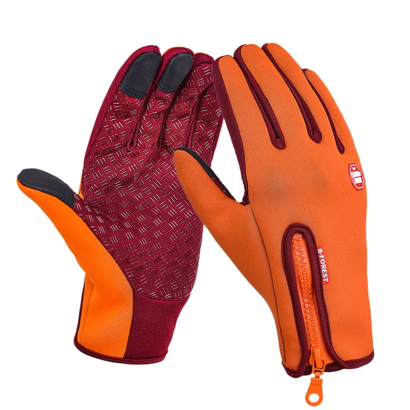 Зимние теплые перчатки унисекс с сенсорным экраном для велоспорта, велосипеда, лыжного спорта, кемпинга, пешего туризма, мотоцикла, спортивные перчатки с полным пальцем - Цвет: KH292O