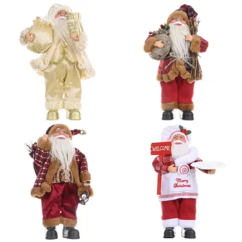 

Christmas New Products Decorations Standing Santa Claus Dolls Christmas Plastic Dolls Creative Toys New Year Home Decoration