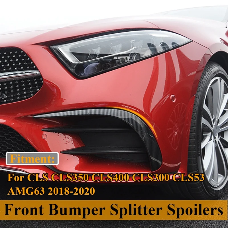 Carbon Front Bumper Lip Splitter Spoiler Canards Air Knife Trim For Benz CLS CLS350 CLS400 CLS300 CLS53 AMG63 2018-2020 | Автомобили и
