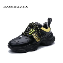 BASSIRIANA / новые женские повседневные туфли черно-белые двухцветные кожаные удобные плоские туфли