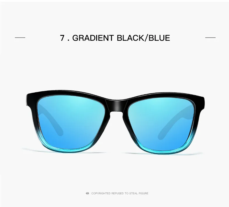 GRADIENT BLACK BLUE Бренд Дизайн поляризованных солнцезащитных очков Для мужчин драйвер оттенки мужской Винтаж солнцезащитные очки для Для мужчин кв. зеркало UV400 без чехол M234 - Цвет линз: GRADIENT BLACK BLUE