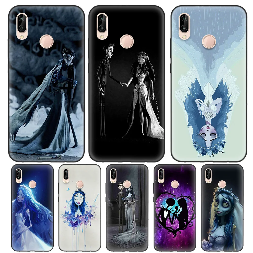

Black Soft Silicone Bag Cover Case for Huawei P9 P10 P20 P30 Mate 10 20 Lite Pro P Smart Z Plus 2019 Nova Shell Prime Tim Burton