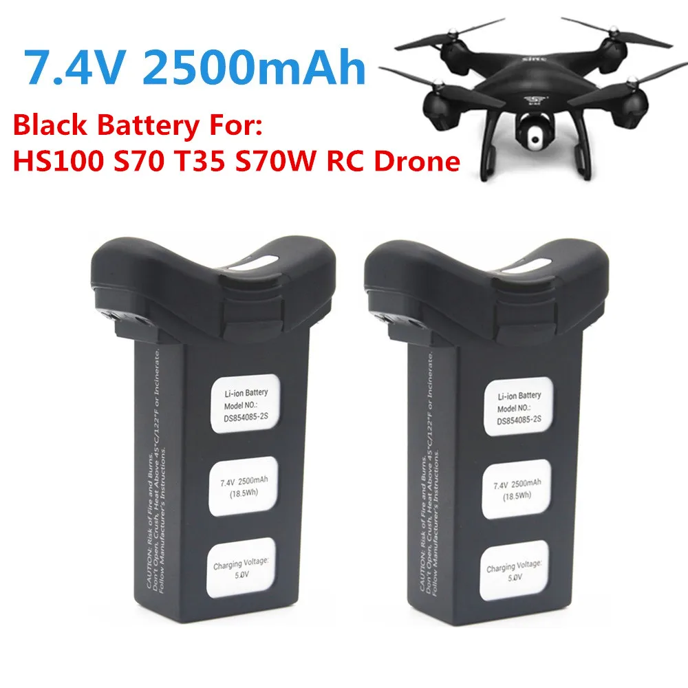7,4 V 2500mah аксессуары для аккумулятора черный аккумулятор для HS100 S70 T35 S70W RC Дрон белый аккумулятор для HS100 T35 S70W RC Дрон батарея