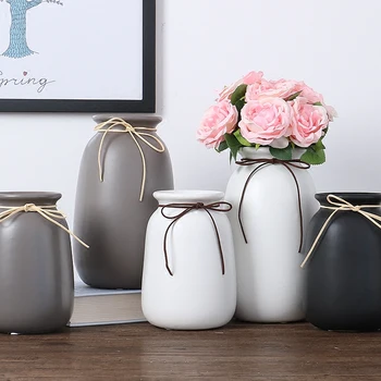 

Nordic white ceramic vase ornaments vases for centerpieces for weddings desktop flower vase floreros Crafts home decoration