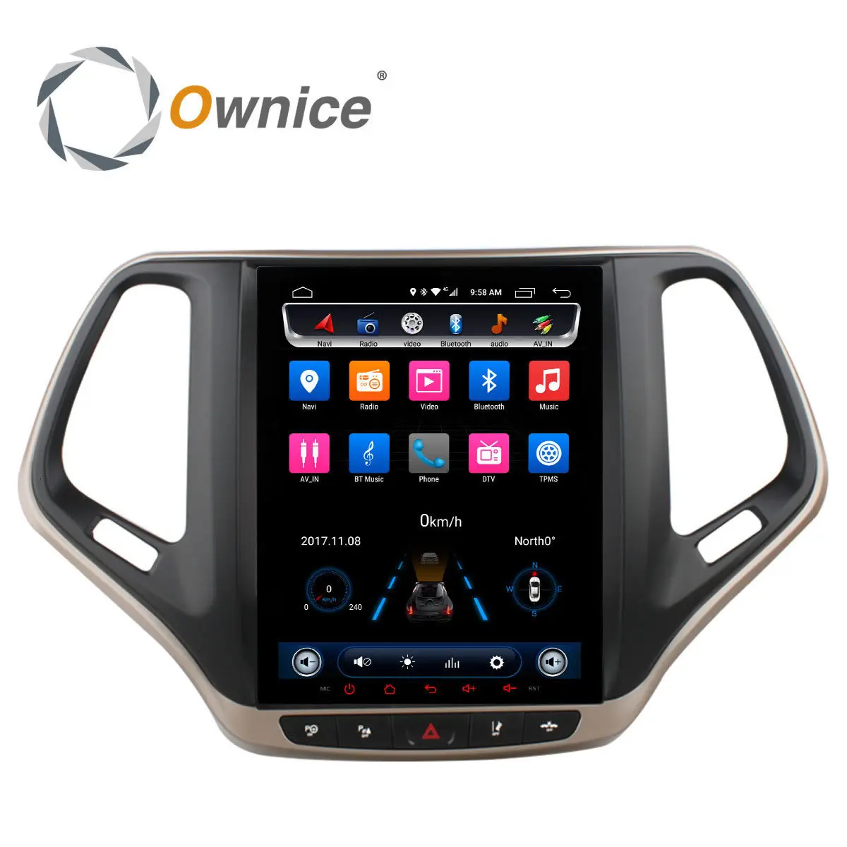 Ownice вертикальный 8 Core 9," Android 6,0 Автомобильная dvd-навигационная система плеер Автомобильный стерео для Jeep Cherokee-ips 2.5D 2G+ 32G DAB